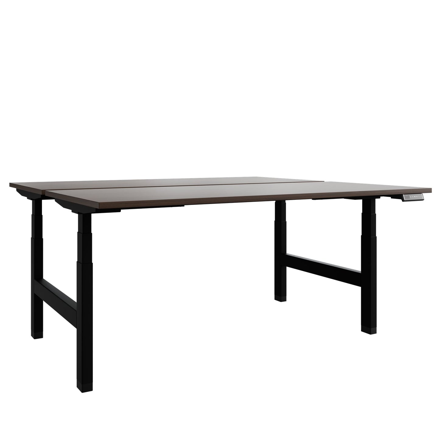 TELDRA Pro Team-Schreibtisch | 1600-1800 mm, elektrisch höhenverstellbar, Nussbaum