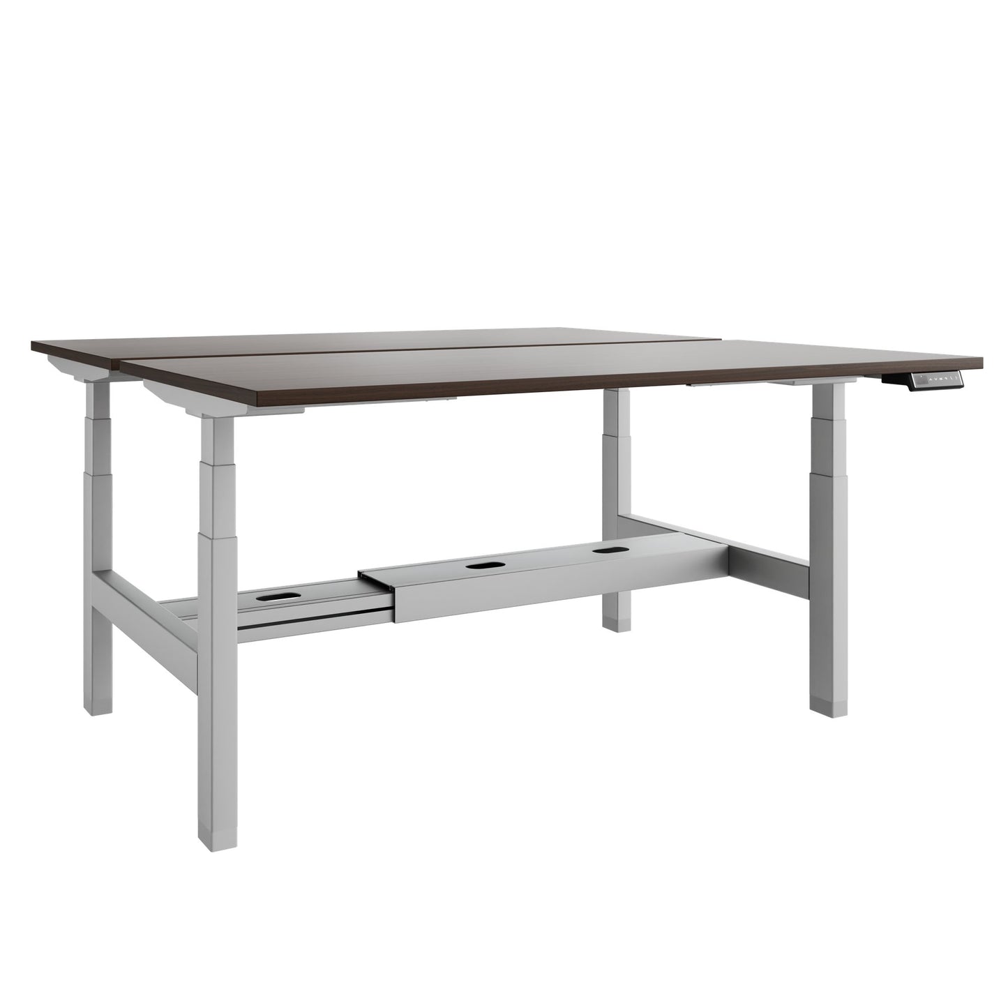 TELDRA Pro Team-Schreibtisch | 1600-1800 mm, elektrisch höhenverstellbar, Nussbaum