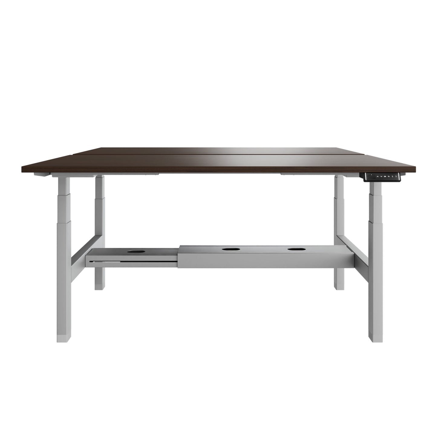 TELDRA Pro Team-Schreibtisch | 1600-1800 mm, elektrisch höhenverstellbar, Nussbaum