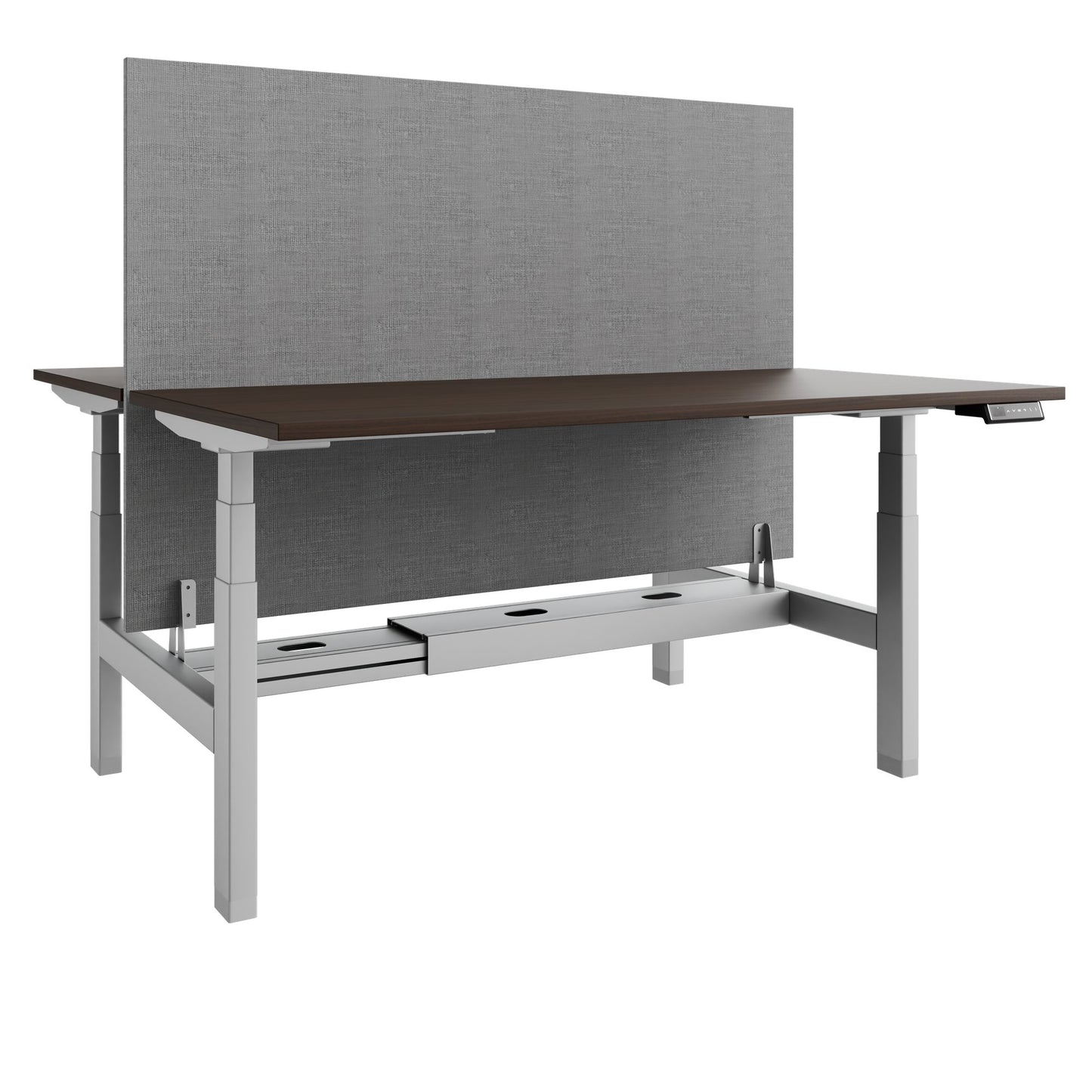 TELDRA Pro Team-Schreibtisch | 1600-1800 mm, elektrisch höhenverstellbar, Nussbaum