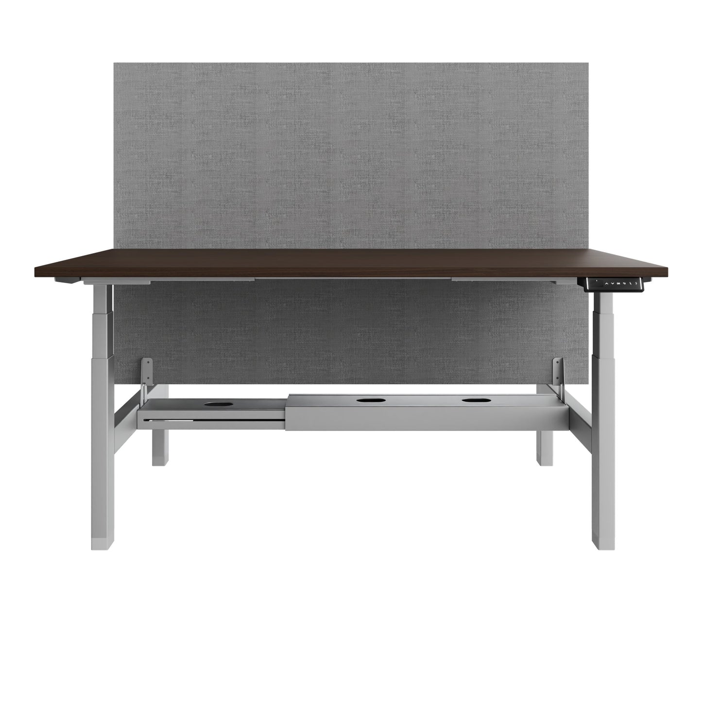 TELDRA Pro Team-Schreibtisch | 1600-1800 mm, elektrisch höhenverstellbar, Nussbaum