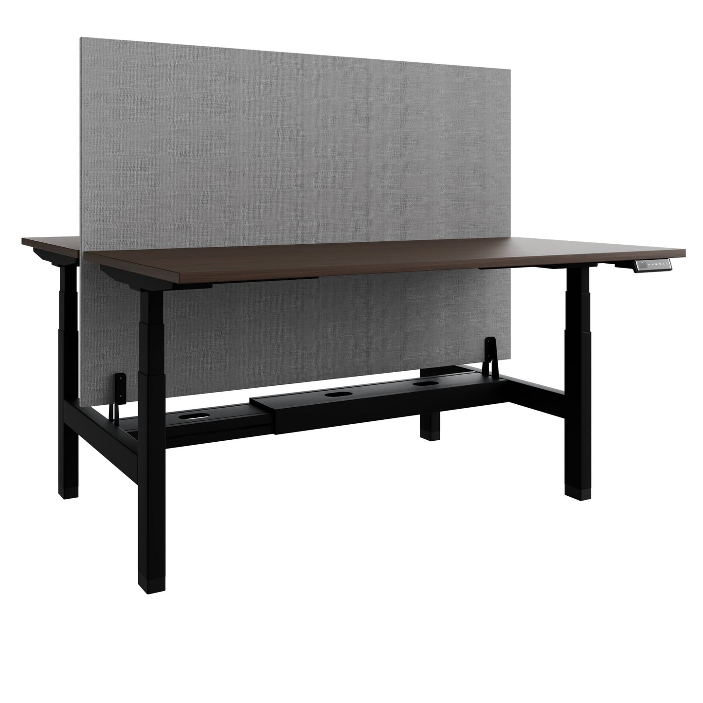 TELDRA Pro Team-Schreibtisch | 1600-1800 mm, elektrisch höhenverstellbar, Nussbaum