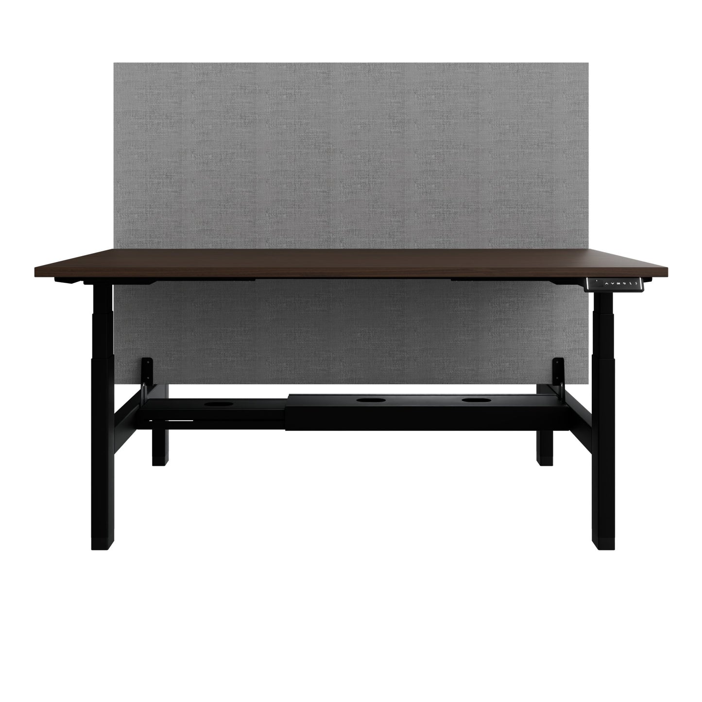 TELDRA Pro Team-Schreibtisch | 1600-1800 mm, elektrisch höhenverstellbar, Nussbaum