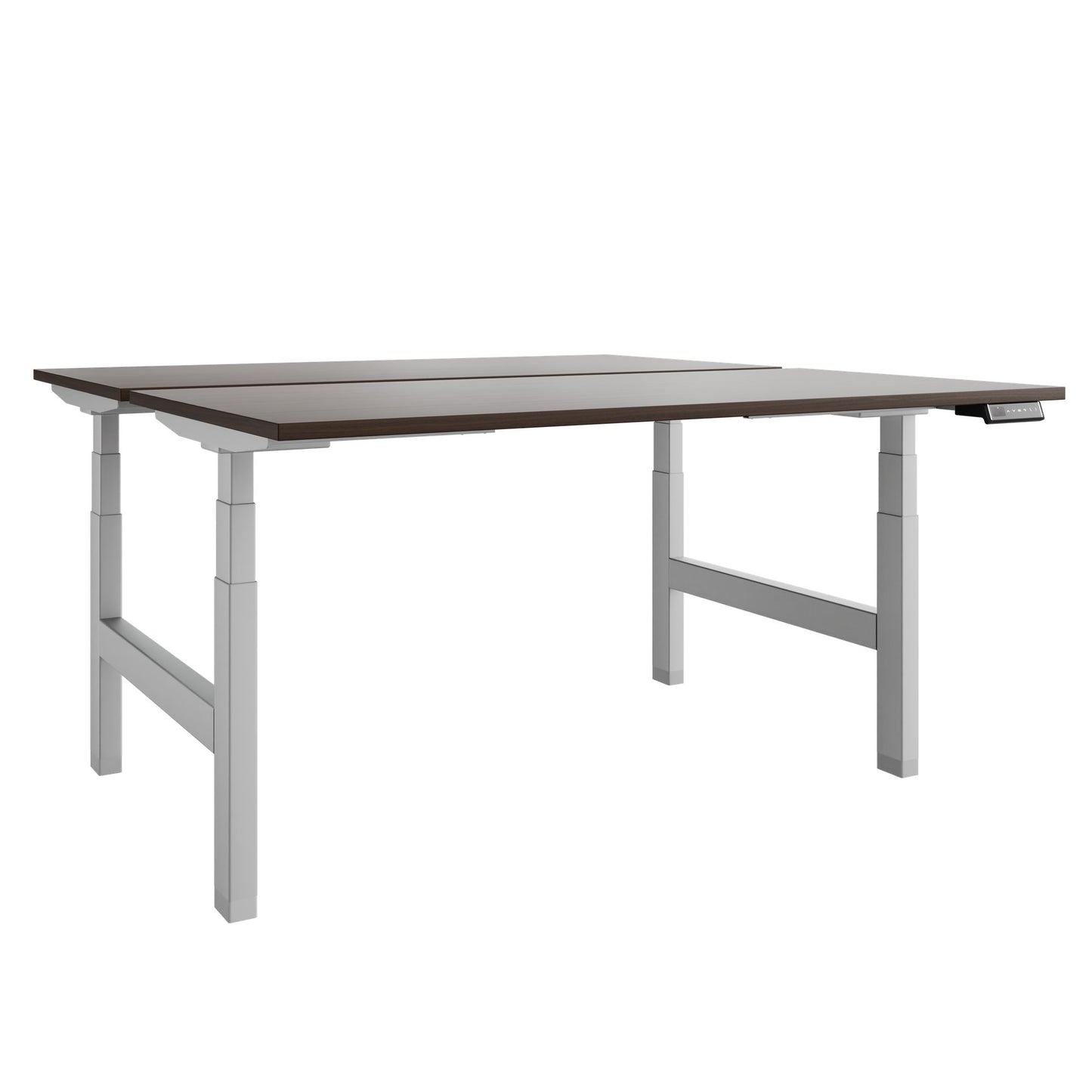 TELDRA Pro Team-Schreibtisch | 1600-1800 mm, elektrisch höhenverstellbar, Nussbaum