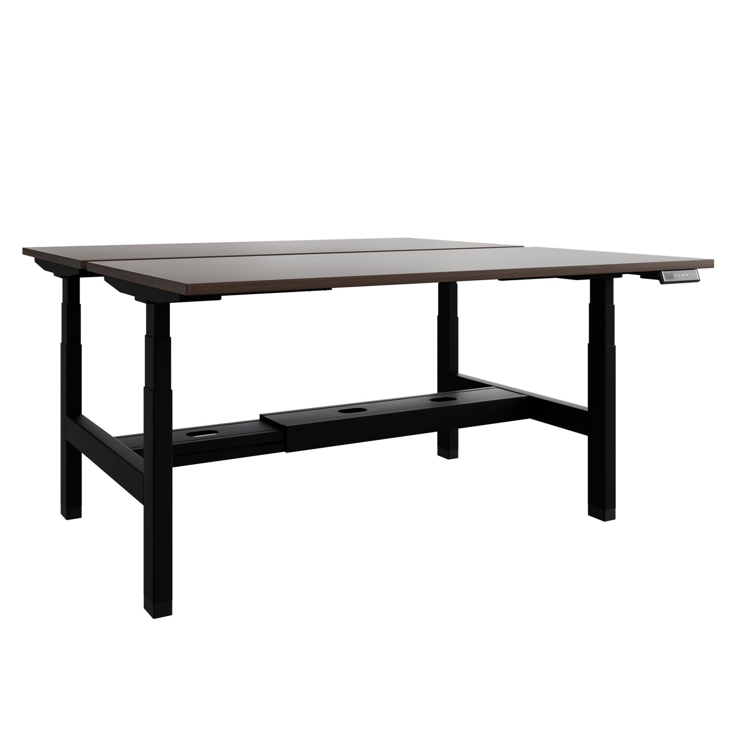 TELDRA Pro Team-Schreibtisch | 1600-1800 mm, elektrisch höhenverstellbar, Nussbaum