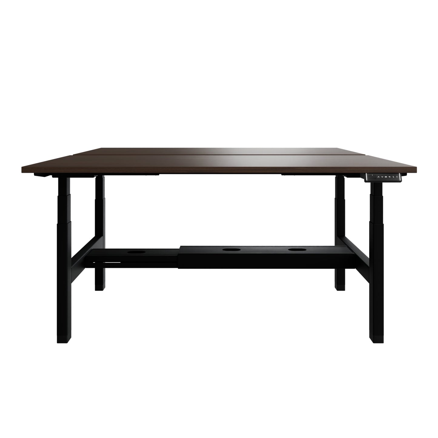 TELDRA Pro Team-Schreibtisch | 1600-1800 mm, elektrisch höhenverstellbar, Nussbaum