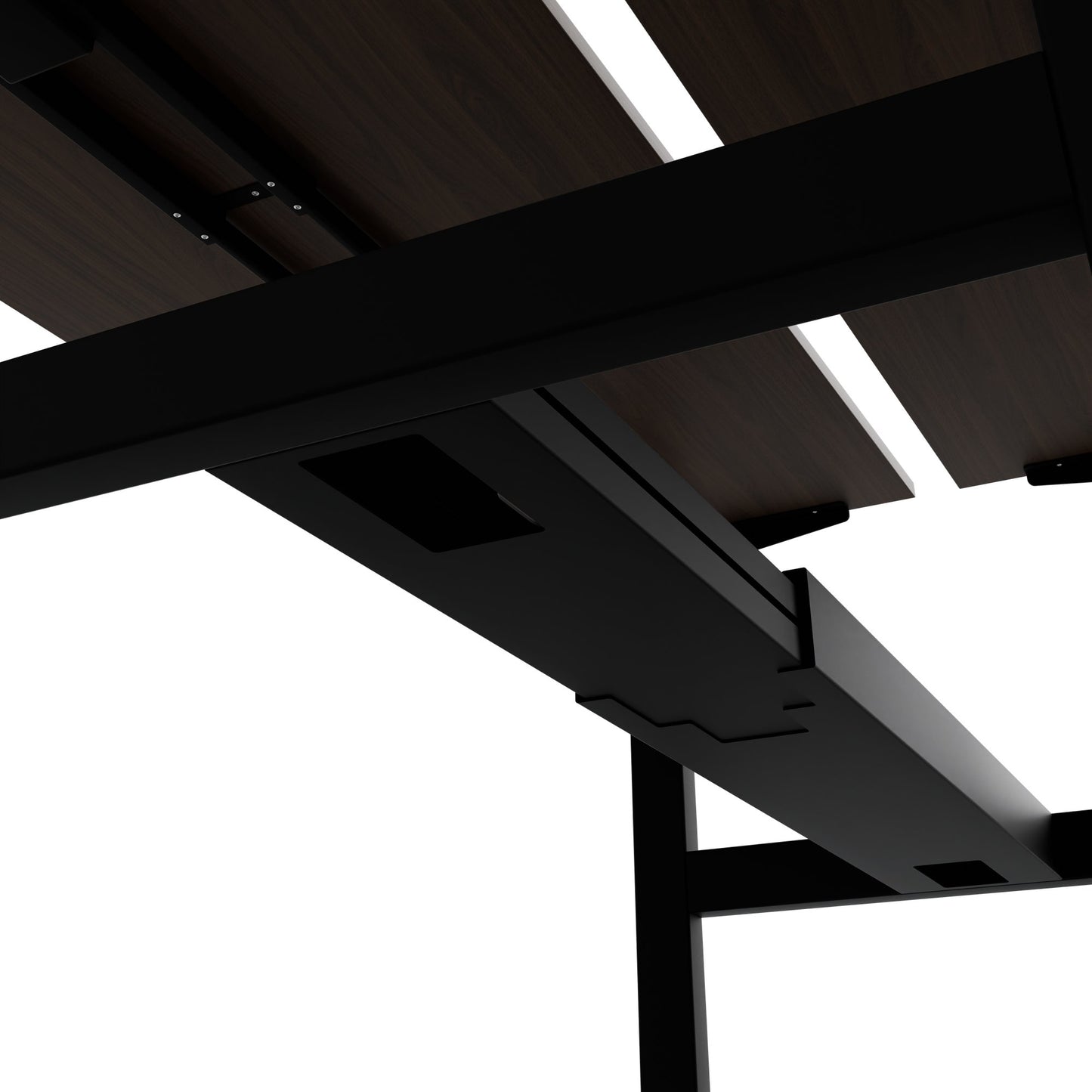 TELDRA Pro Team-Schreibtisch | 1600-1800 mm, elektrisch höhenverstellbar, Nussbaum