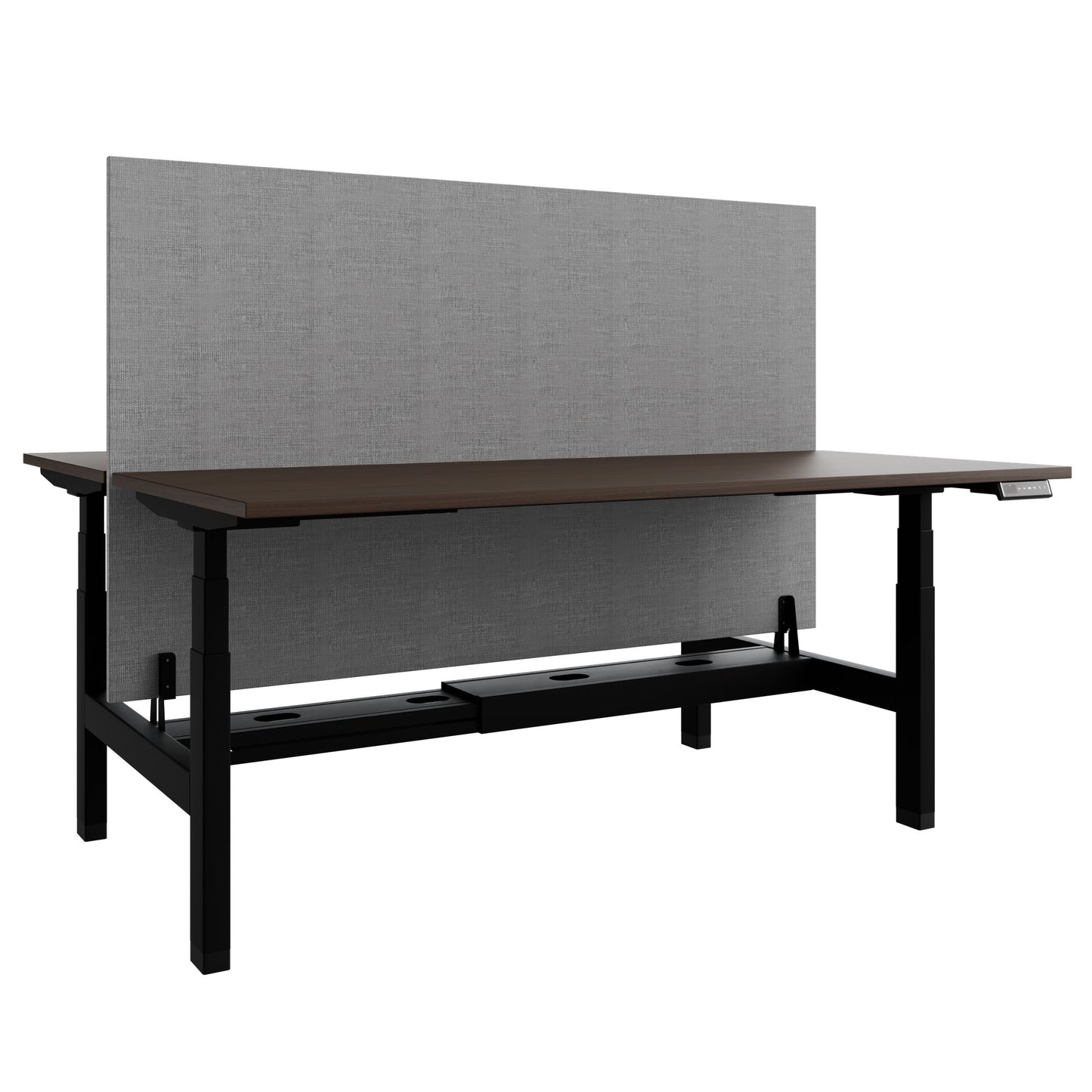 TELDRA Pro Team-Schreibtisch | 1600-1800 mm, elektrisch höhenverstellbar, Nussbaum