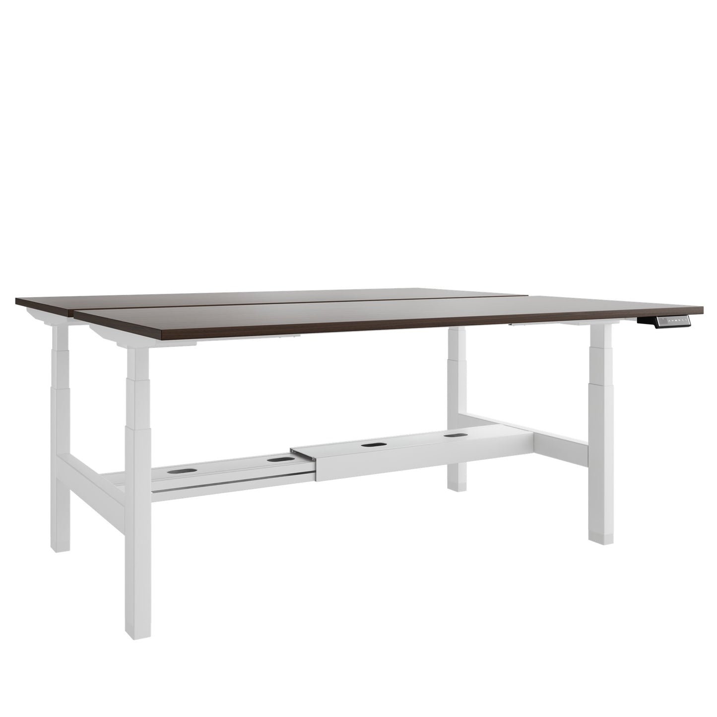 TELDRA Pro Team-Schreibtisch | 1600-1800 mm, elektrisch höhenverstellbar, Nussbaum