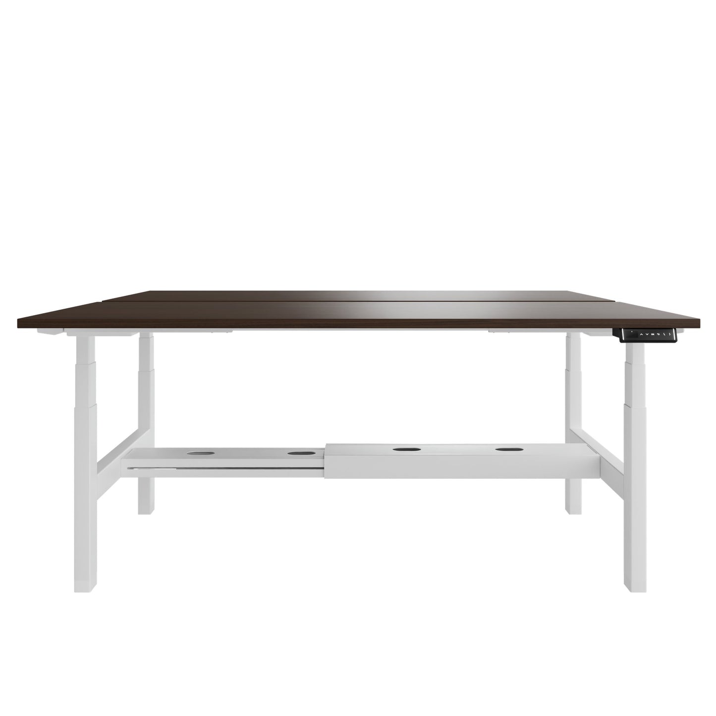 TELDRA Pro Team-Schreibtisch | 1600-1800 mm, elektrisch höhenverstellbar, Nussbaum