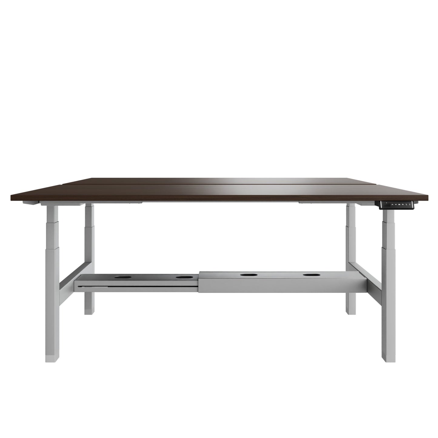 TELDRA Pro Team-Schreibtisch | 1600-1800 mm, elektrisch höhenverstellbar, Nussbaum