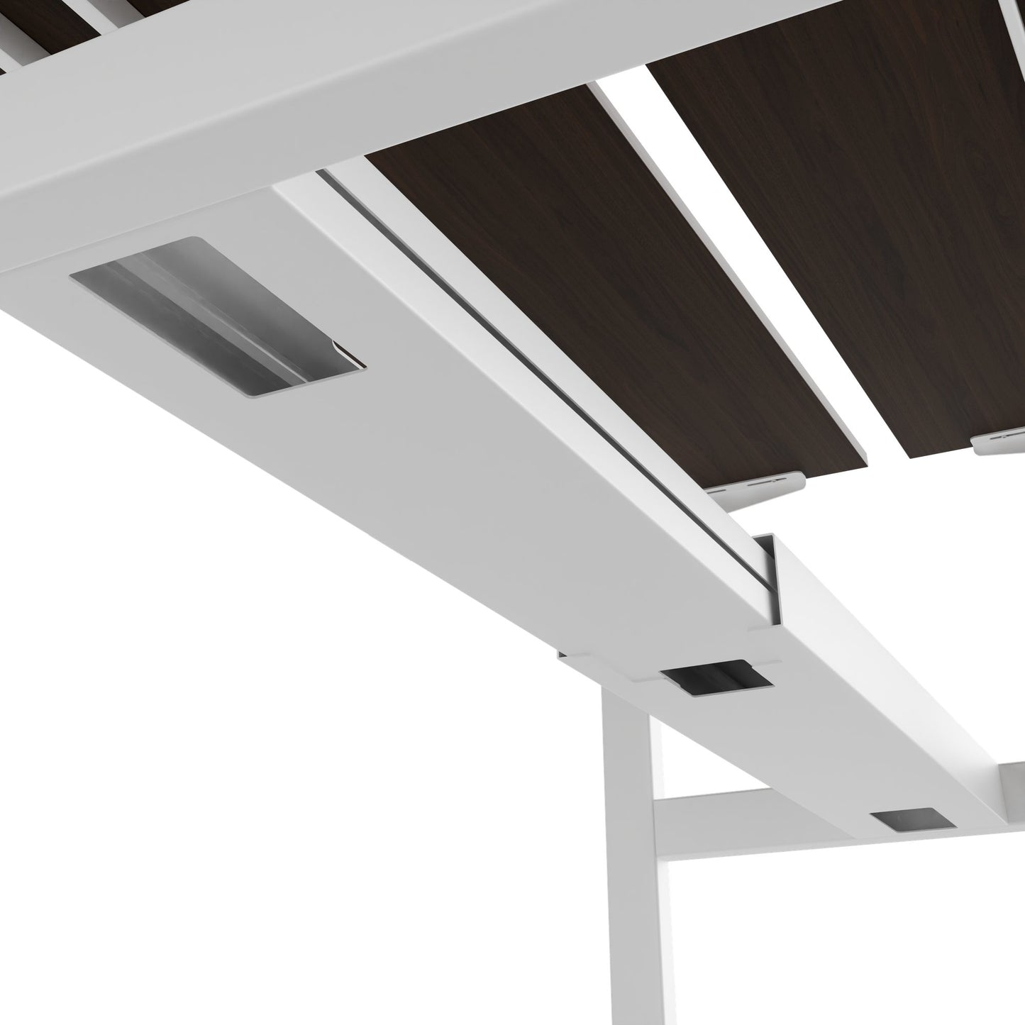 TELDRA Pro Team-Schreibtisch | 1600-1800 mm, elektrisch höhenverstellbar, Nussbaum