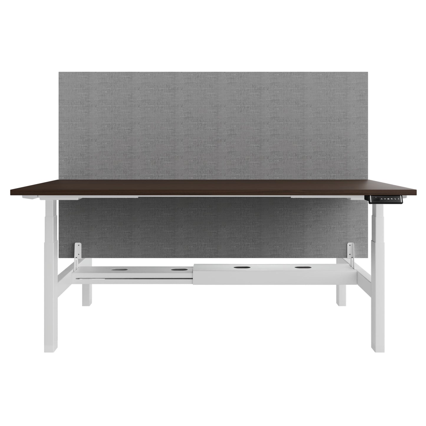 TELDRA Pro Team-Schreibtisch | 1600-1800 mm, elektrisch höhenverstellbar, Nussbaum