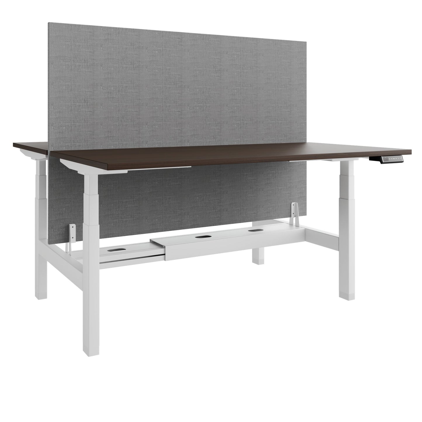 TELDRA Pro Team-Schreibtisch | 1600-1800 mm, elektrisch höhenverstellbar, Nussbaum