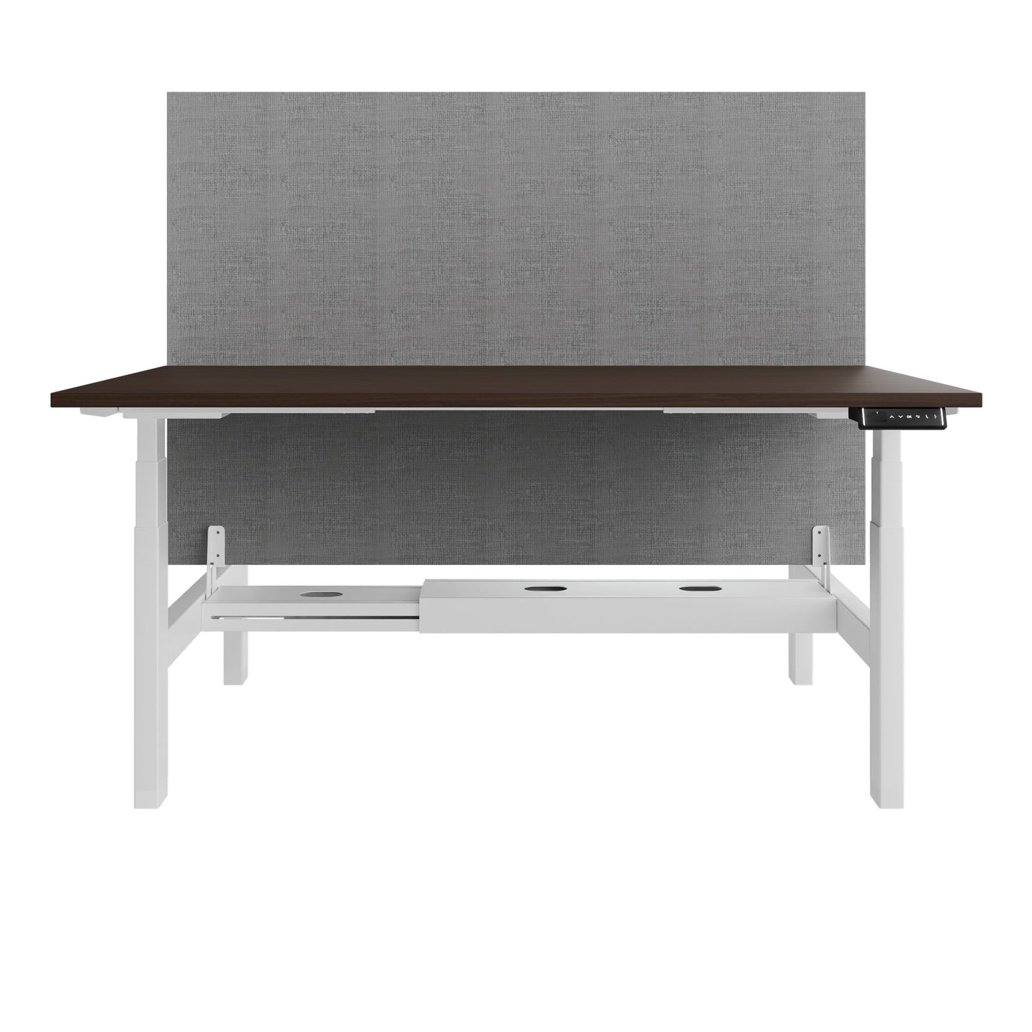 TELDRA Pro Team-Schreibtisch | 1600-1800 mm, elektrisch höhenverstellbar, Nussbaum