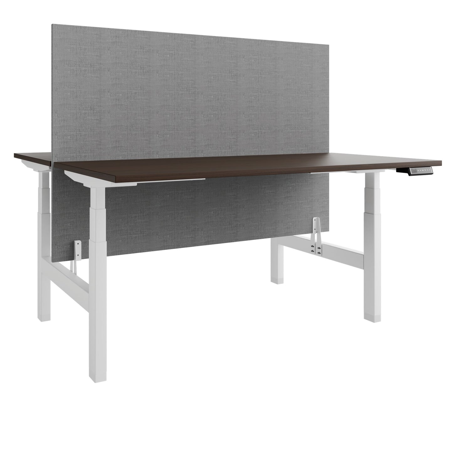 TELDRA Pro Team-Schreibtisch | 1600-1800 mm, elektrisch höhenverstellbar, Nussbaum