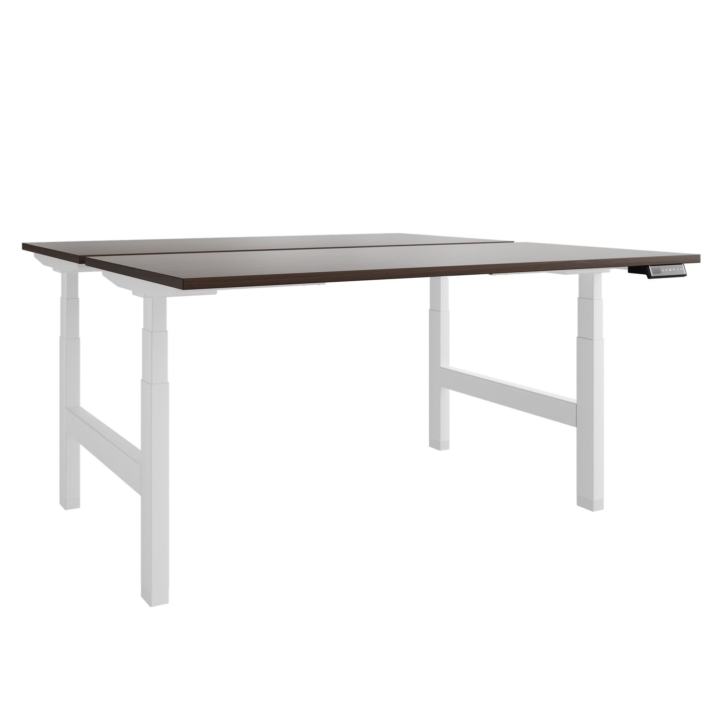 TELDRA Pro Team-Schreibtisch | 1600-1800 mm, elektrisch höhenverstellbar, Nussbaum