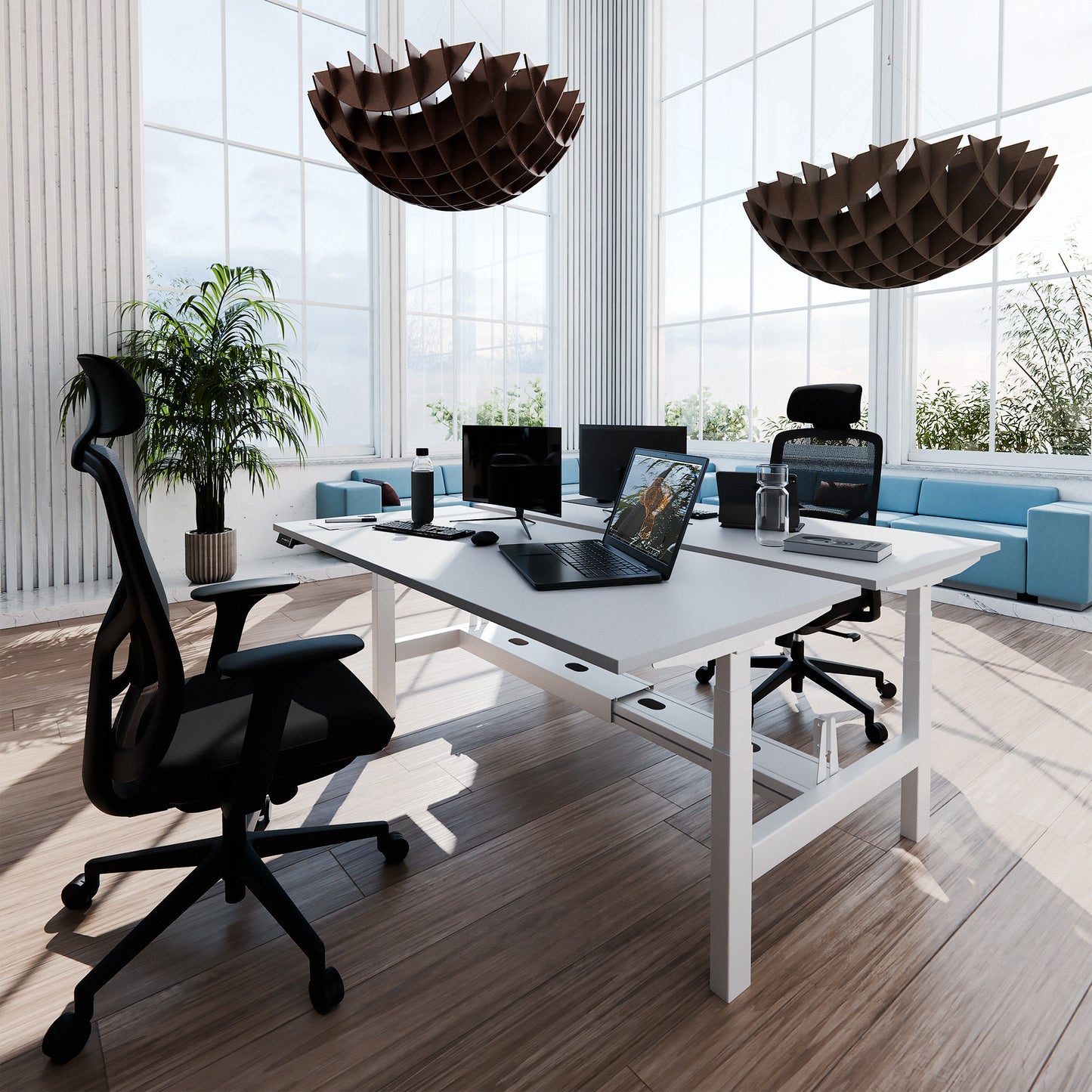 Bureau TELDRA Pro Team | 1600-1800 mm, réglable en hauteur électriquement, gris perle