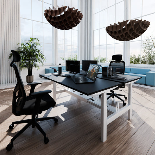 TELDRA Pro Team-Schreibtisch | 1600-1800 mm, elektrisch höhenverstellbar, Schwarz