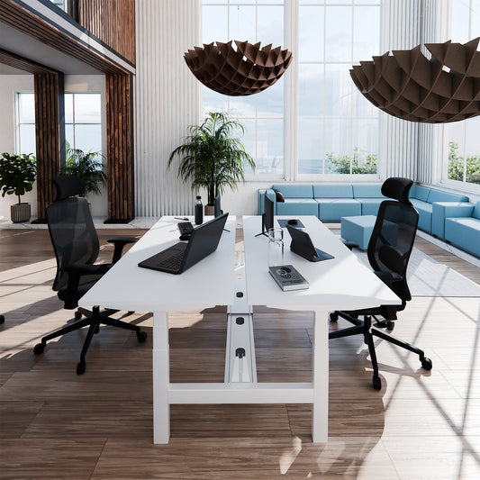 TELDRA Pro Team Desk | 1600-1800 mm, electrically height-adjustable, white