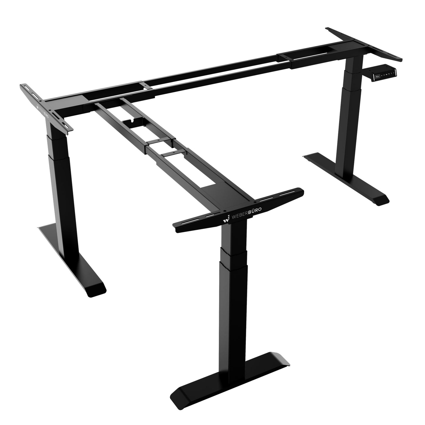 Piètement de bureau d'angle TELDRA Pro | 1075-1801 mm, réglable en hauteur électriquement