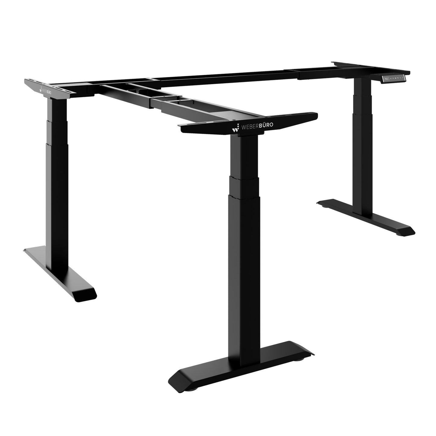 Piètement de bureau d'angle TELDRA Pro | 1075-1801 mm, réglable en hauteur électriquement