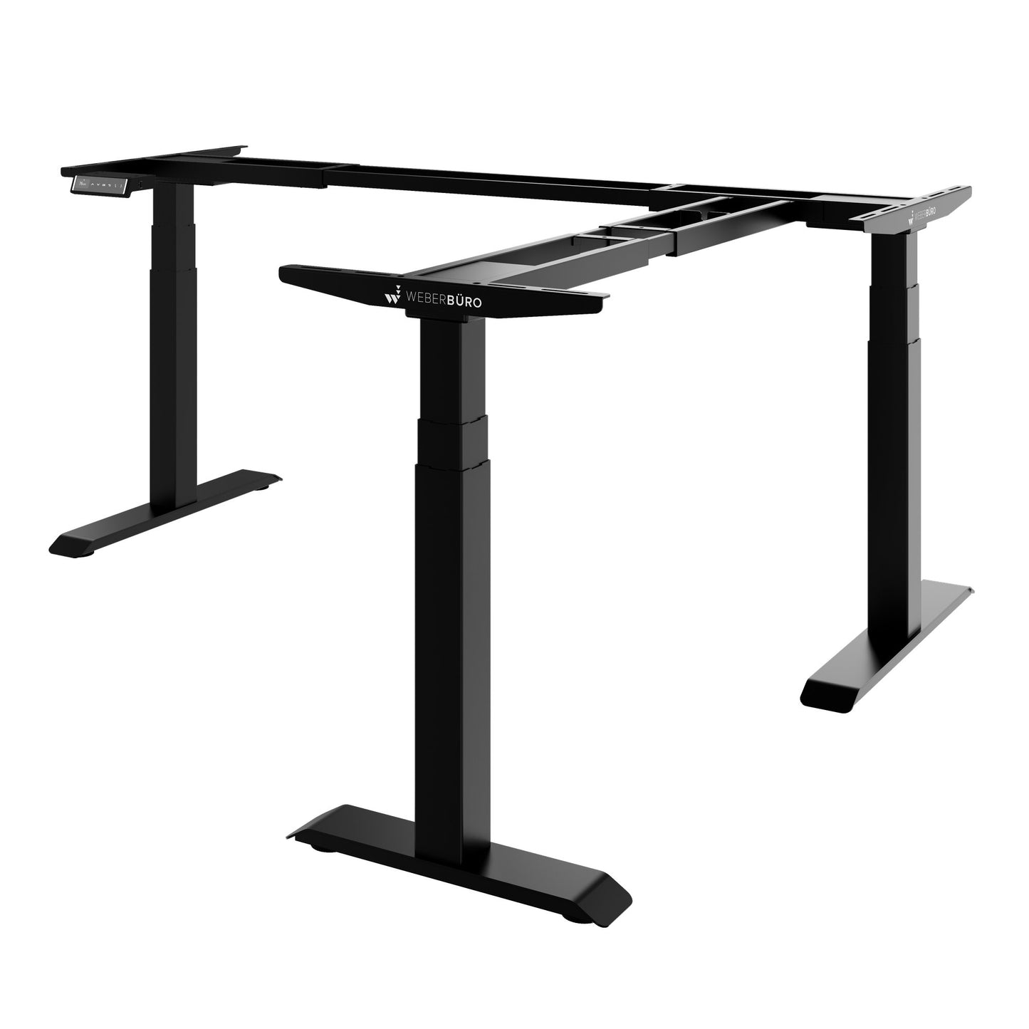 Piètement de bureau d'angle TELDRA Pro | 1075-1801 mm, réglable en hauteur électriquement