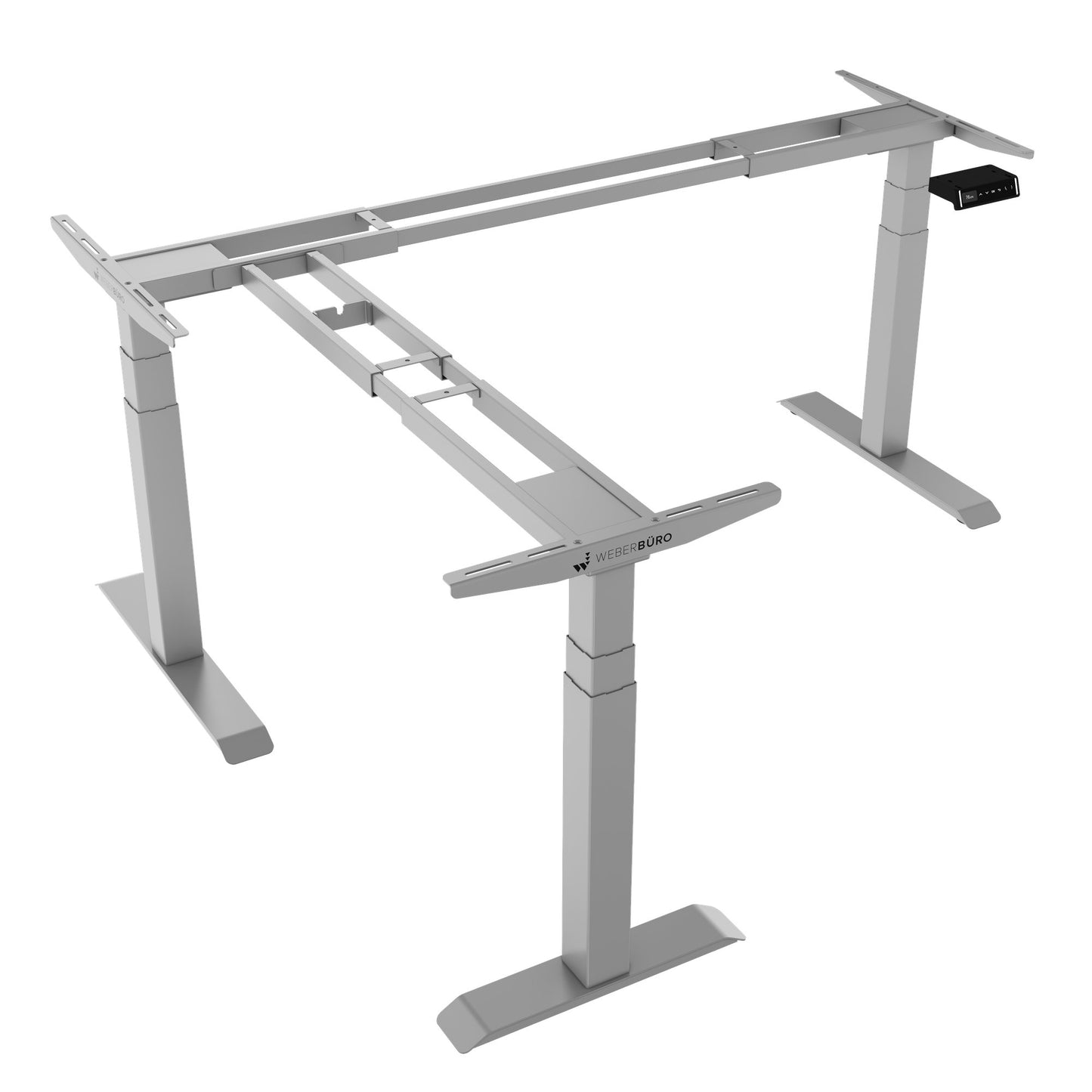 Piètement de bureau d'angle TELDRA Pro | 1075-1801 mm, réglable en hauteur électriquement