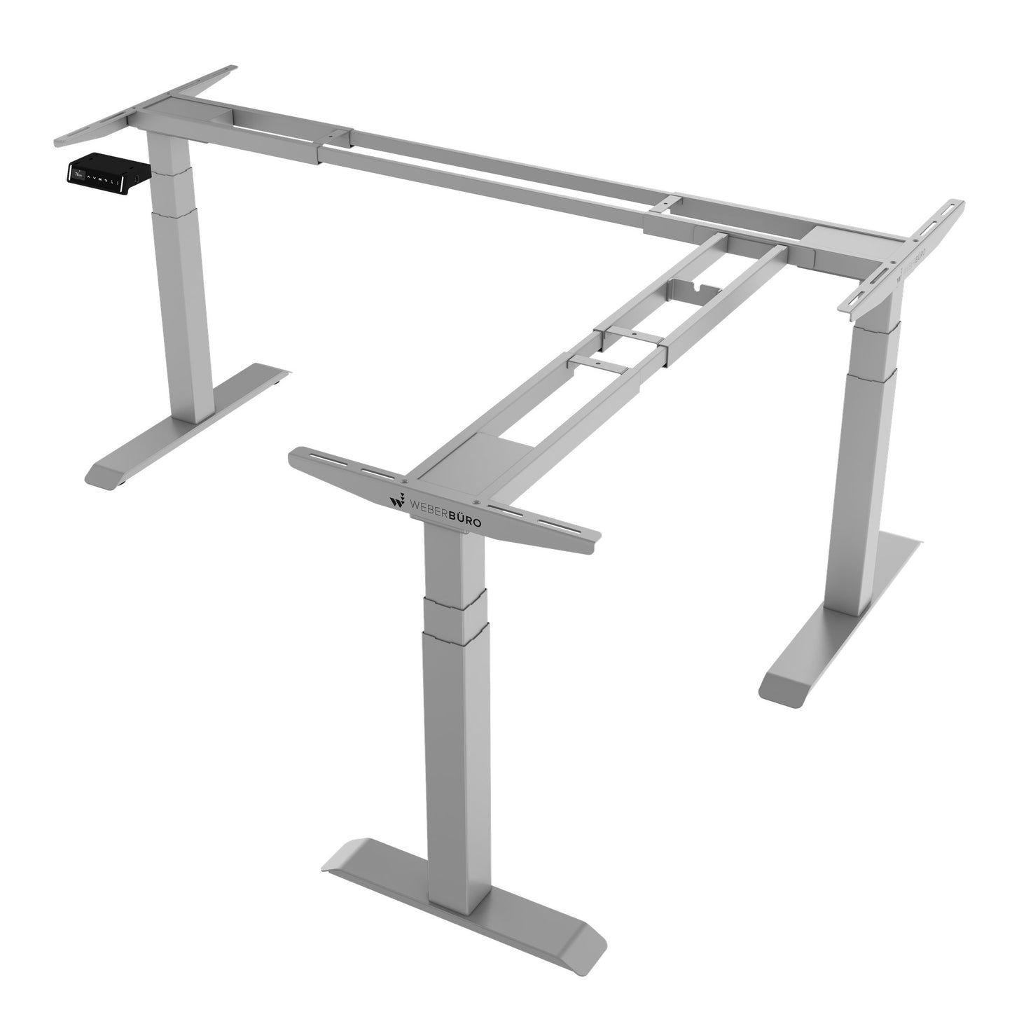 Piètement de bureau d'angle TELDRA Pro | 1075-1801 mm, réglable en hauteur électriquement
