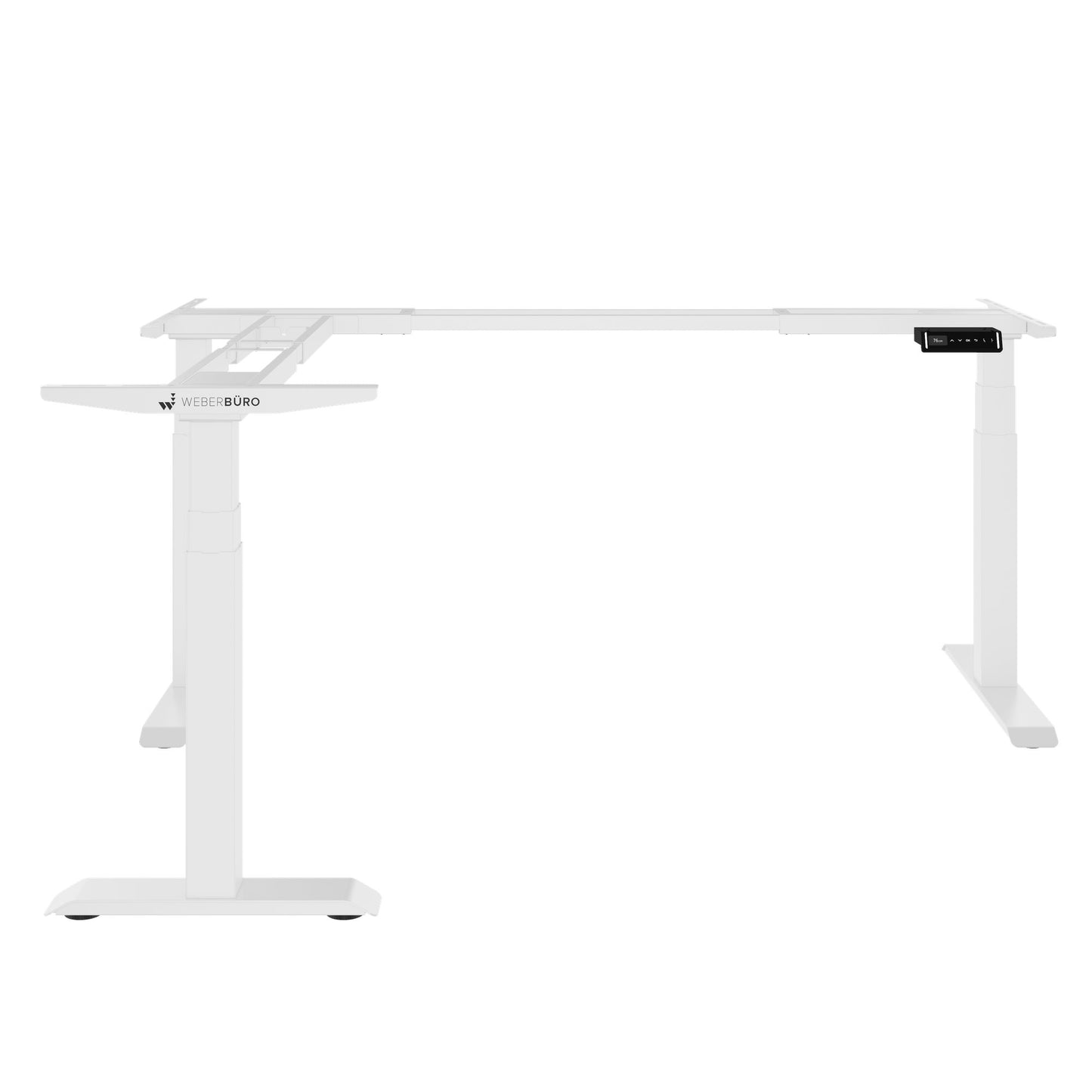 Piètement de bureau d'angle TELDRA Pro | 1075-1801 mm, réglable en hauteur électriquement