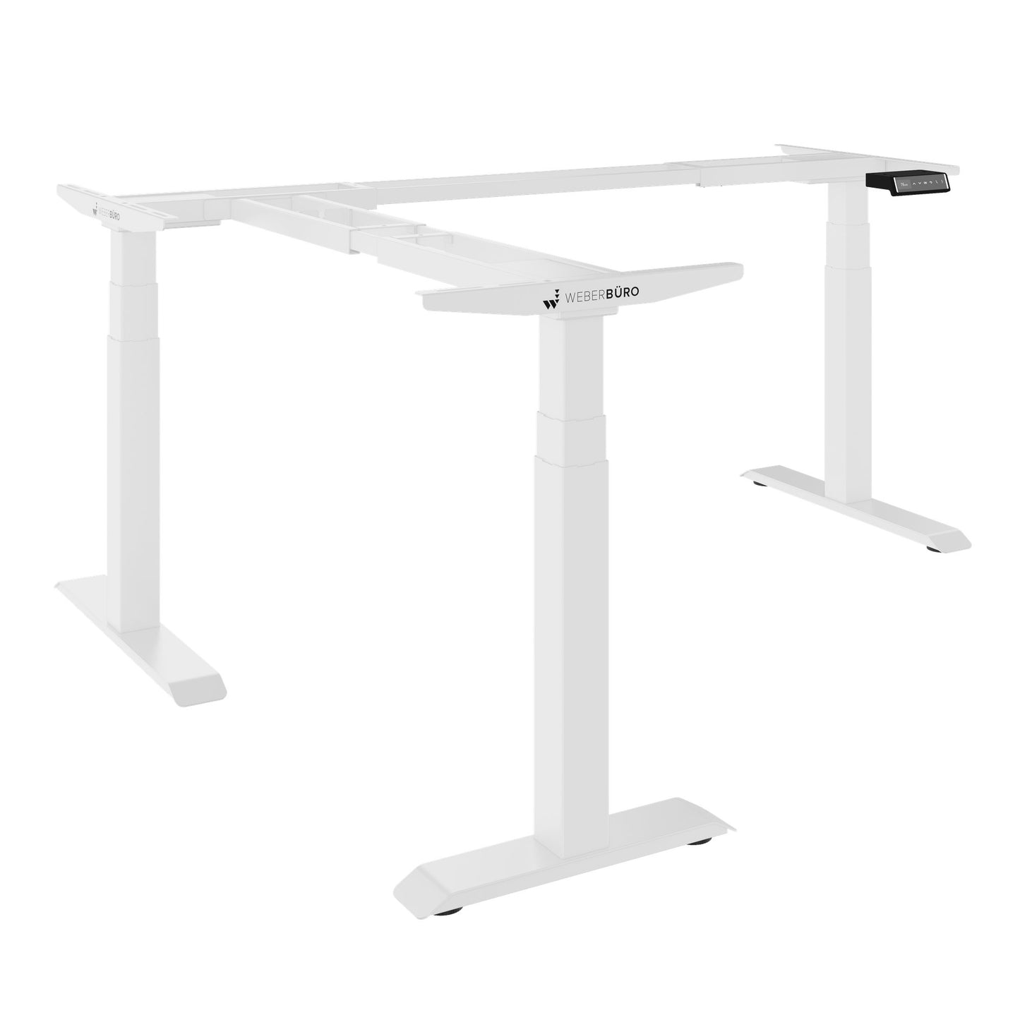 Piètement de bureau d'angle TELDRA Pro | 1075-1801 mm, réglable en hauteur électriquement