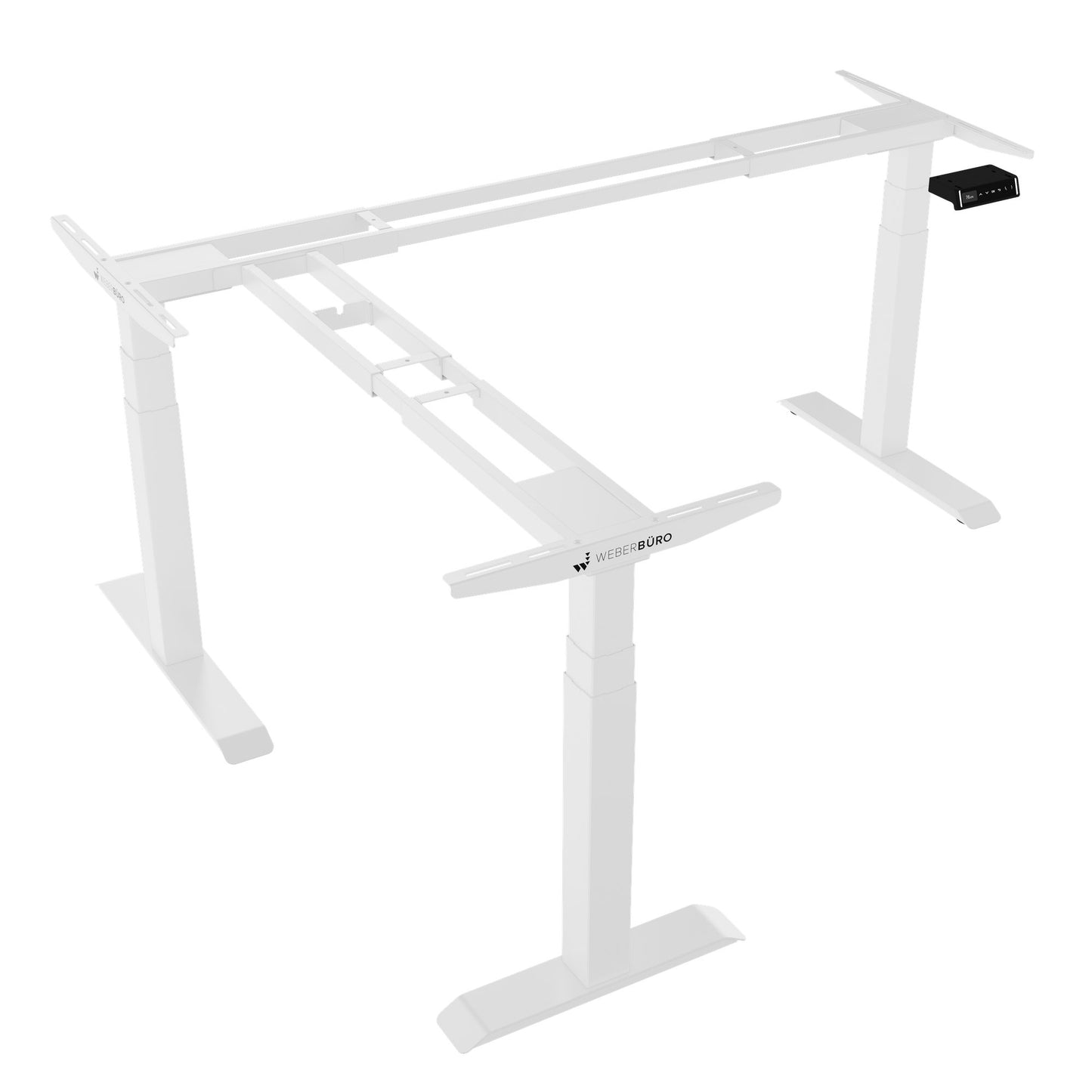 Piètement de bureau d'angle TELDRA Pro | 1075-1801 mm, réglable en hauteur électriquement