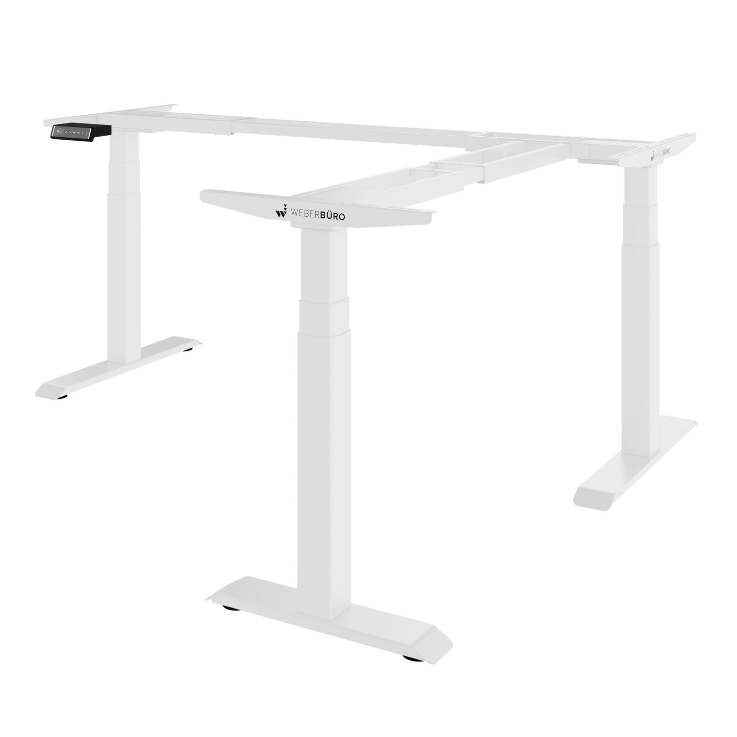 Piètement de bureau d'angle TELDRA Pro | 1075-1801 mm, réglable en hauteur électriquement