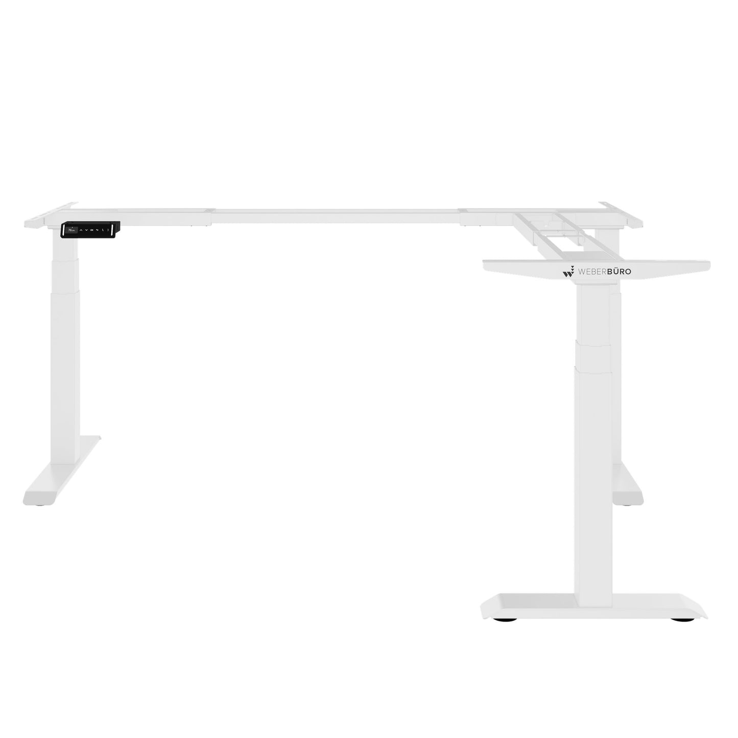 Piètement de bureau d'angle TELDRA Pro | 1075-1801 mm, réglable en hauteur électriquement