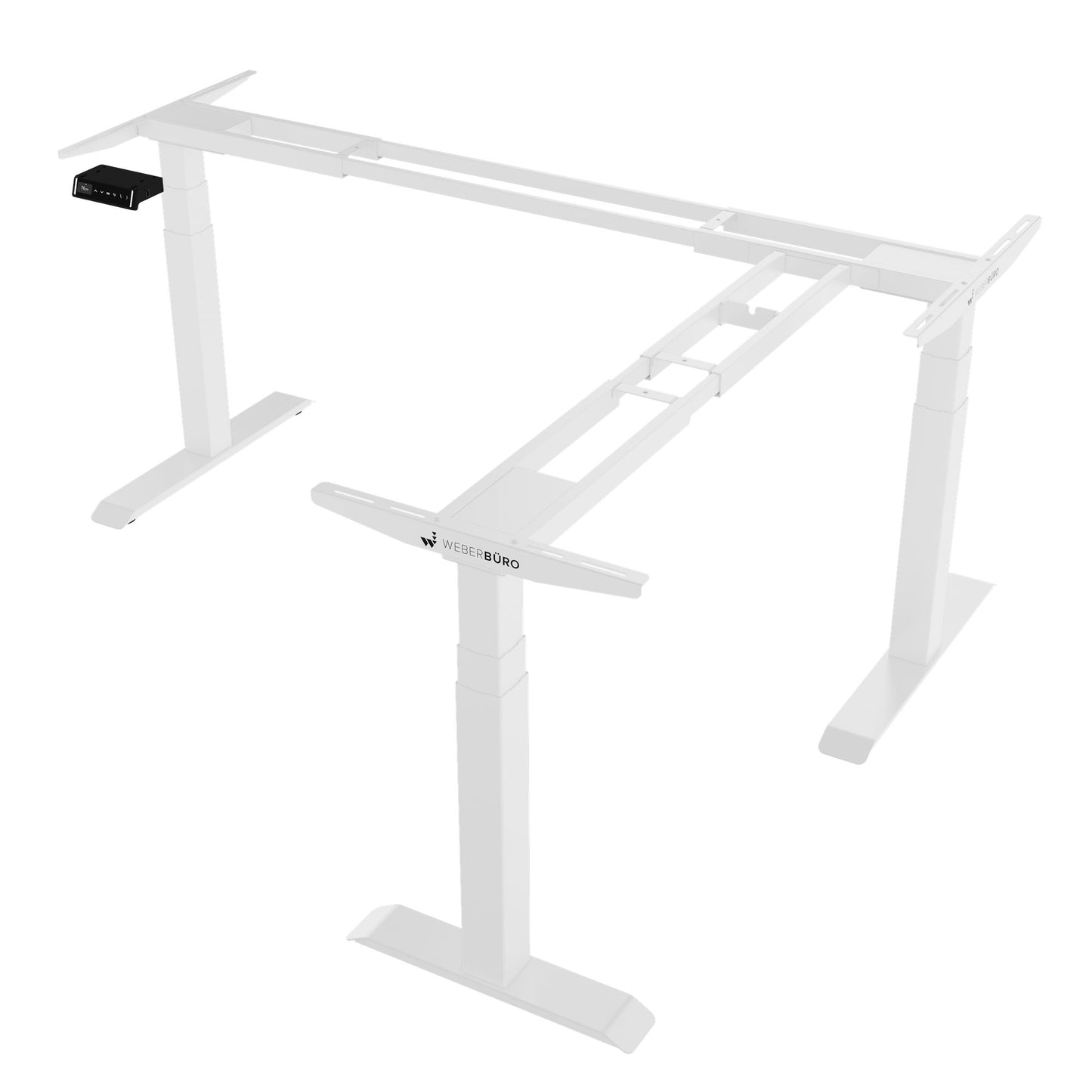 Piètement de bureau d'angle TELDRA Pro | 1075-1801 mm, réglable en hauteur électriquement