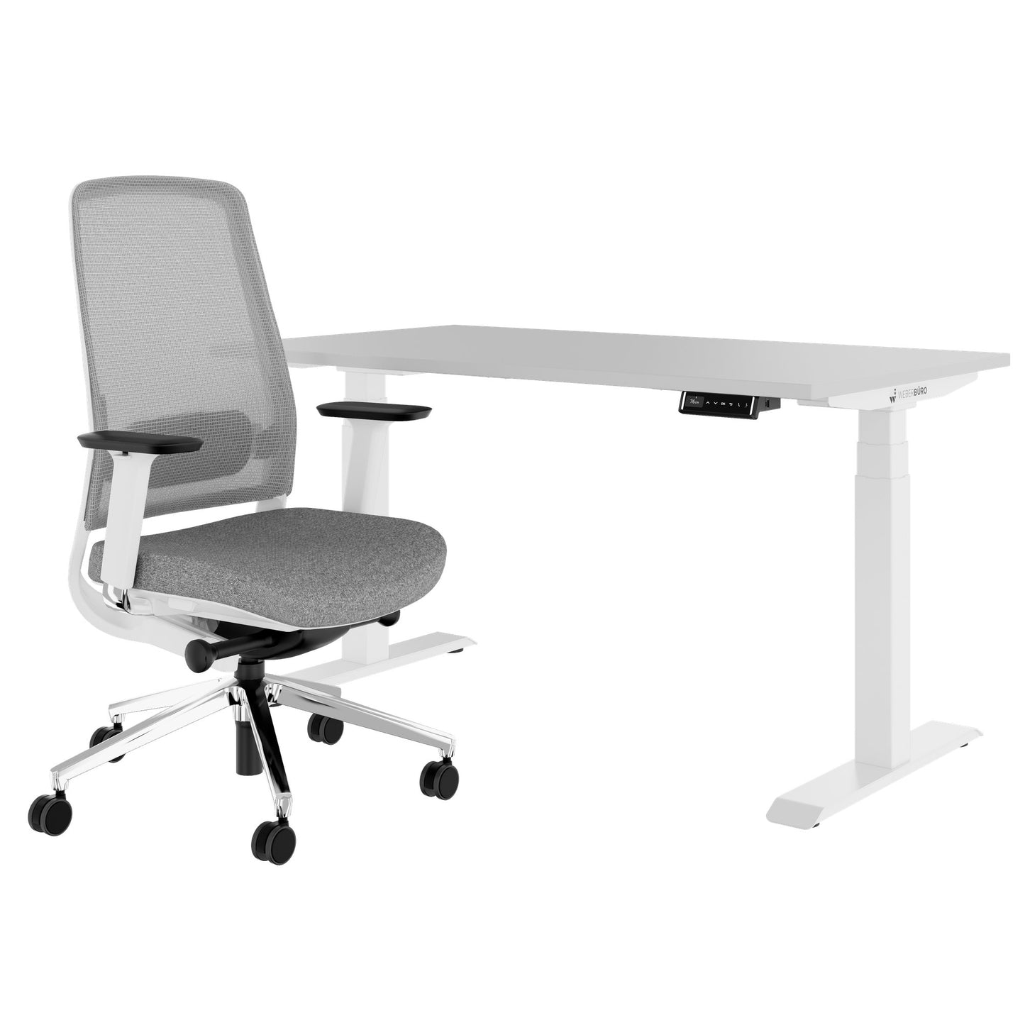 TELDRA Pro & FILO | Set per postazione di lavoro, grigio perla