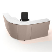 TERA reception desk | 2600 x 2250 mm, cappuccino