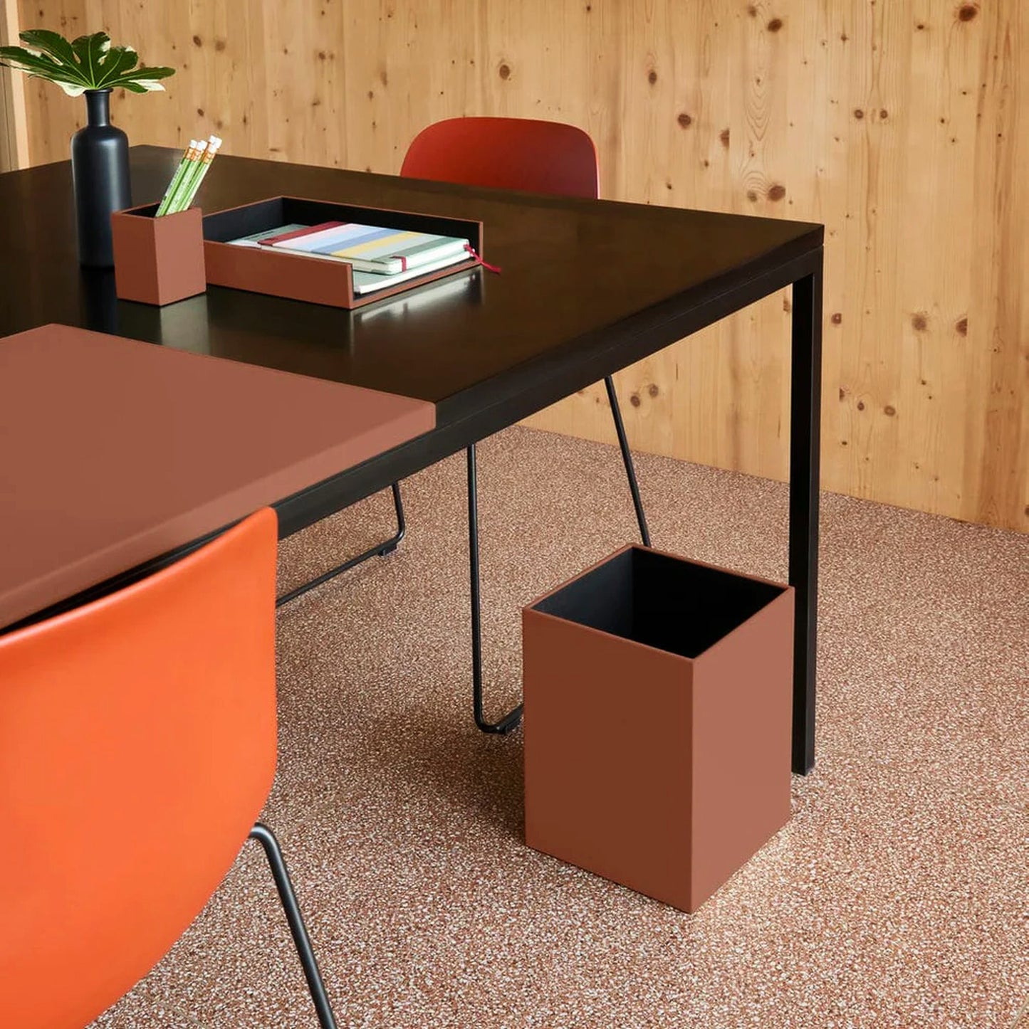 THEMIS Papierkorb | 250 x 250 mm, Lederbezug