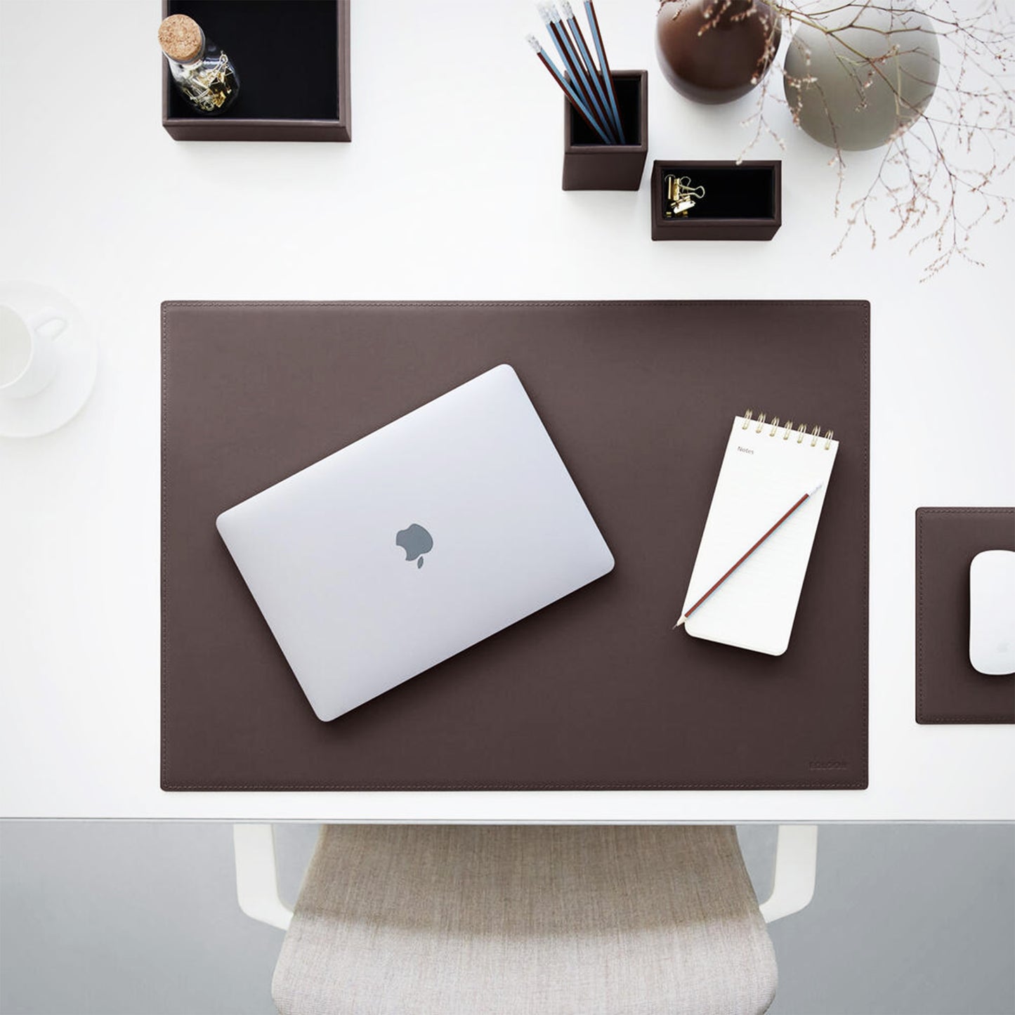 THEMIS Stiftehalter | 70 x 70 mm, Lederbezug