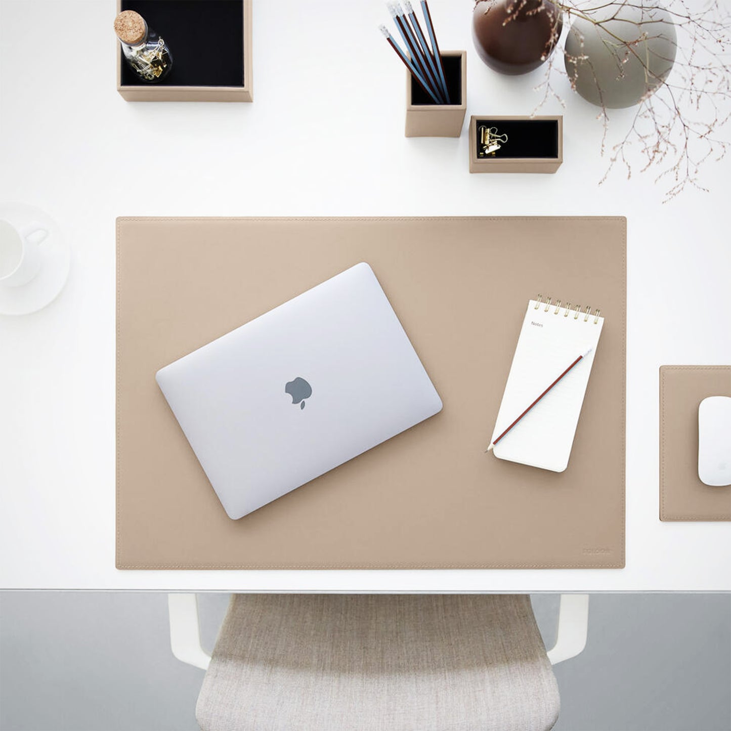 THEMIS Stiftehalter | 70 x 70 mm, Lederbezug