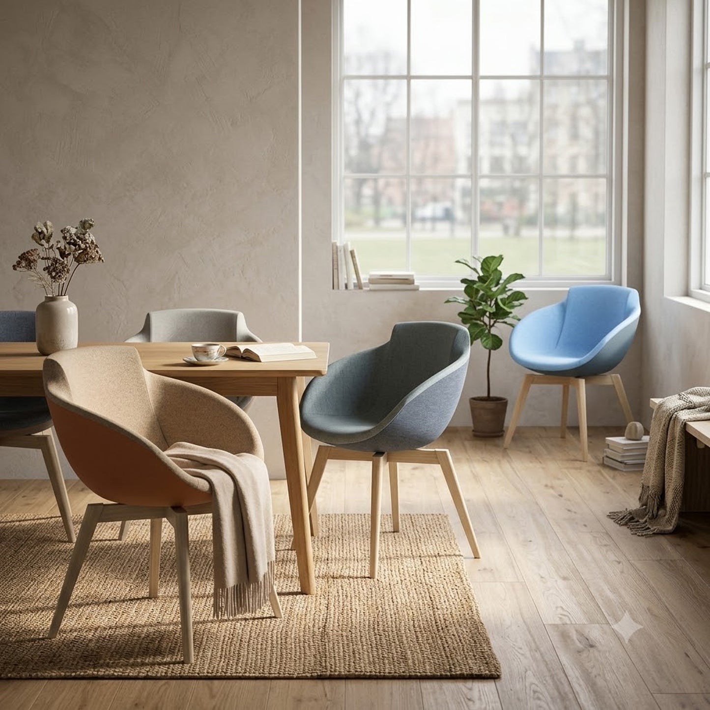 TULA Lounge-Sessel | Massivholz-Gestell, viele Farben