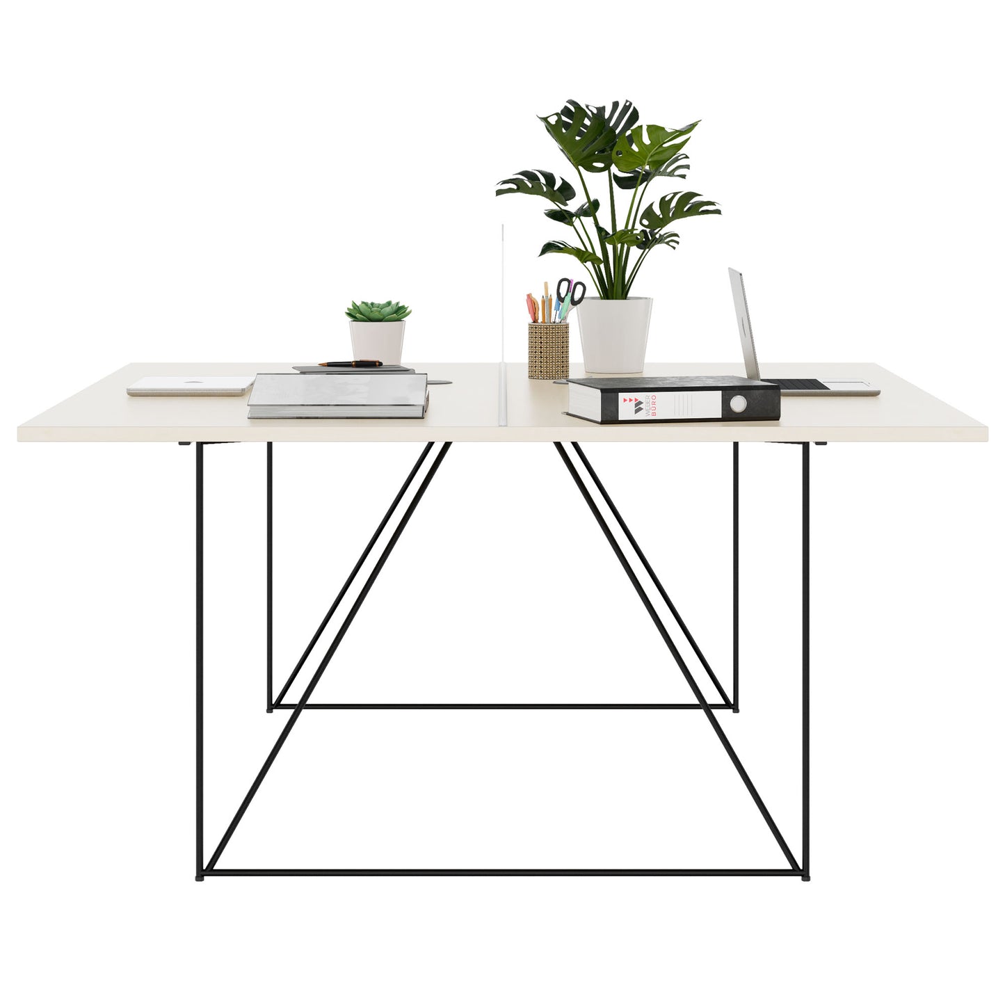 AIR DUO Desk del team | 1600 x 1600 mm, elettrificato, acero