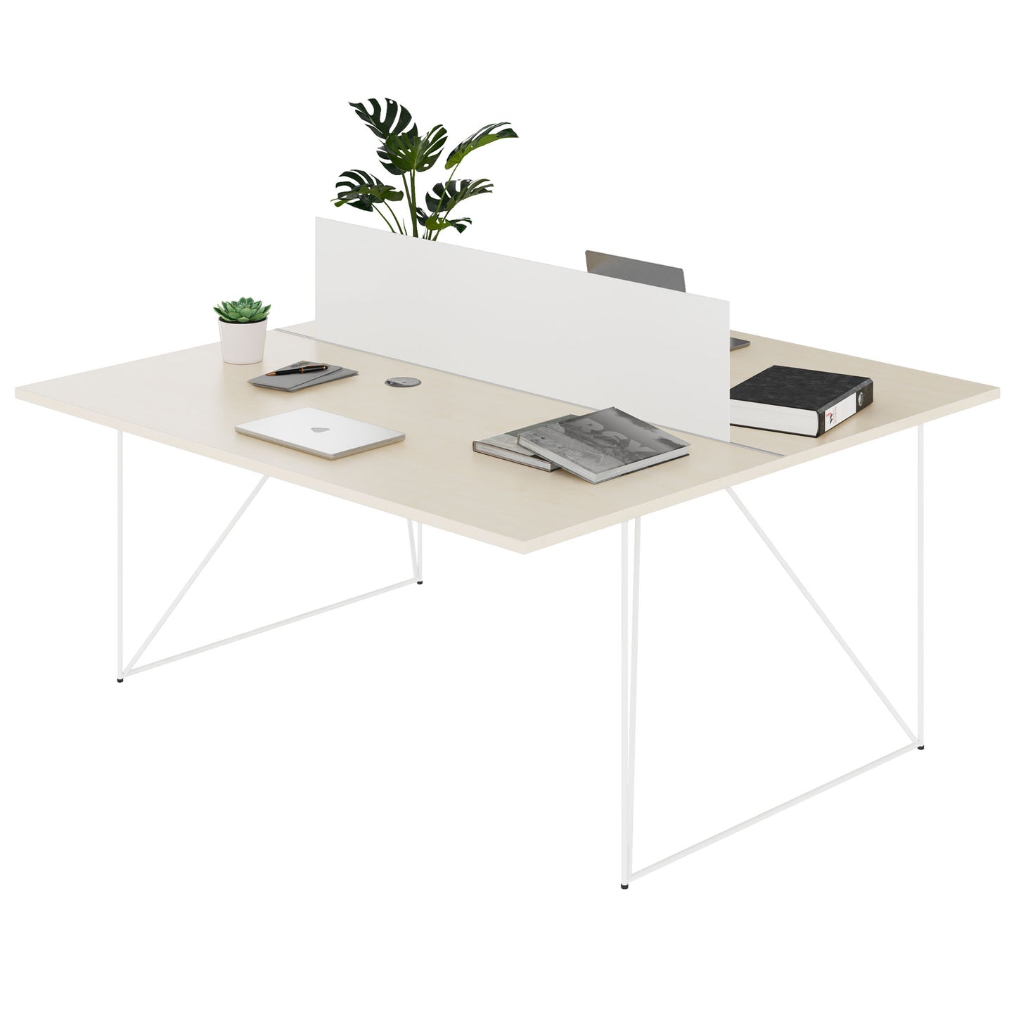 Bureau d'équipe AIR DUO | 1600 x 1600 mm, électrifié, érable