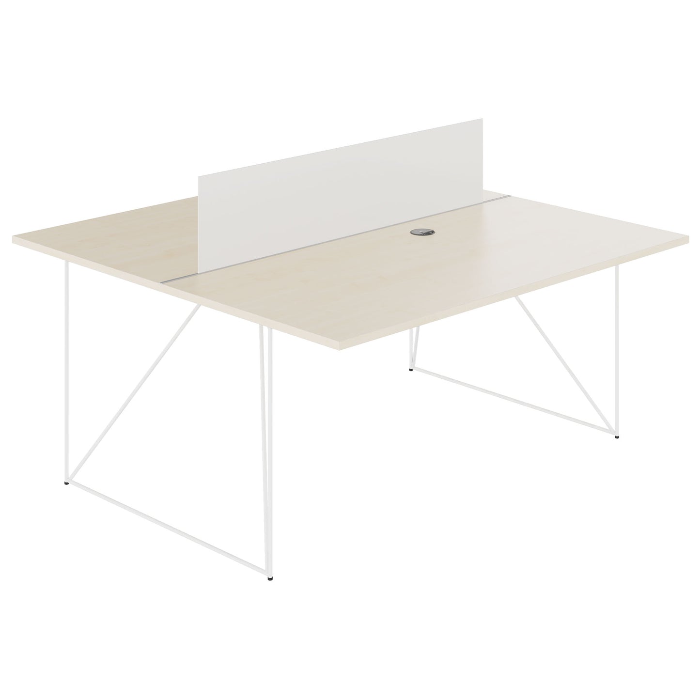 Bureau d'équipe AIR DUO | 1600 x 1600 mm, électrifié, érable