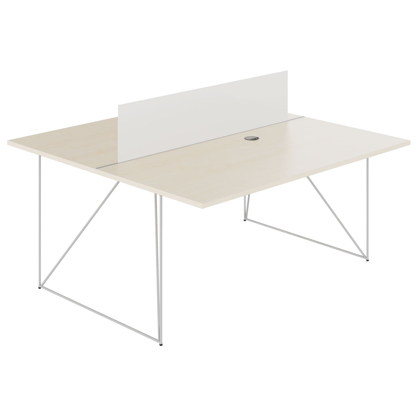 AIR DUO Desk del team | 1600 x 1600 mm, elettrificato, acero