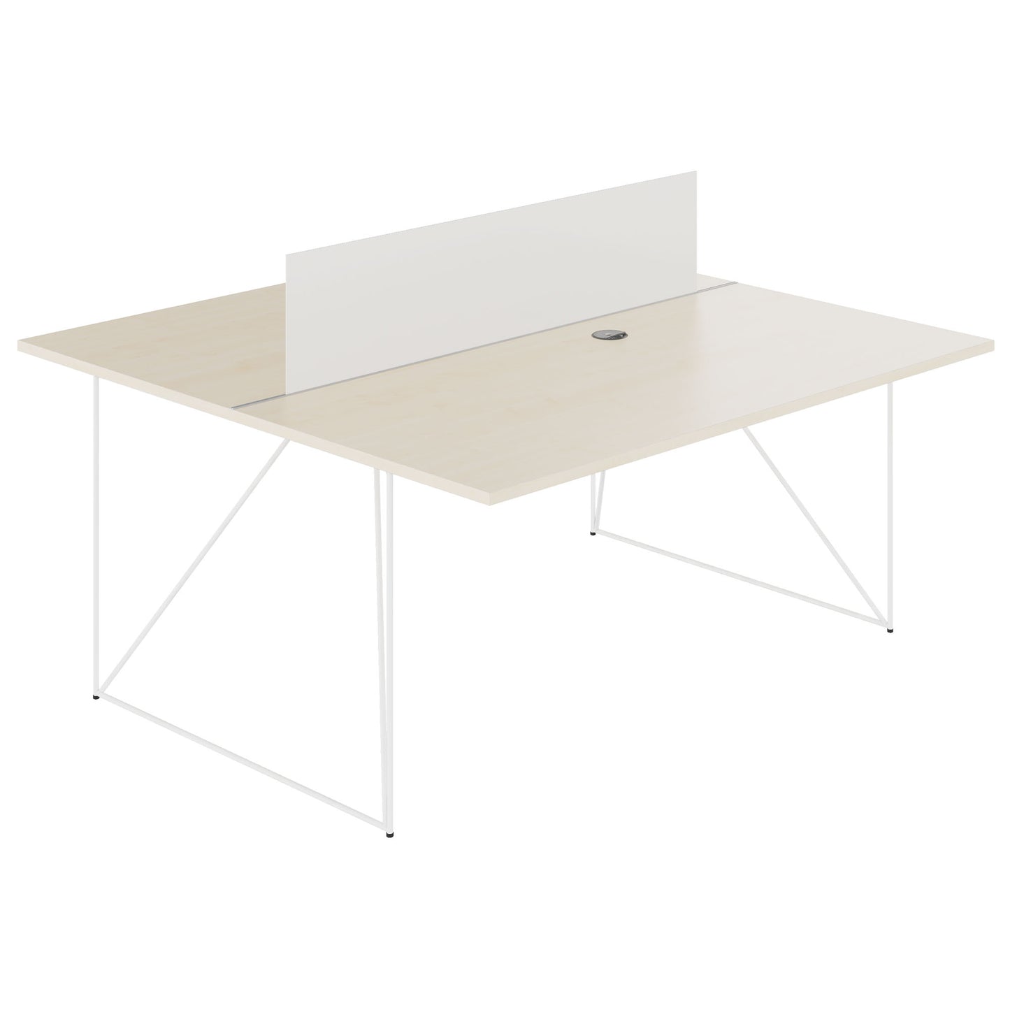 AIR DUO Desk del team | 1600 x 1600 mm, elettrificato, acero