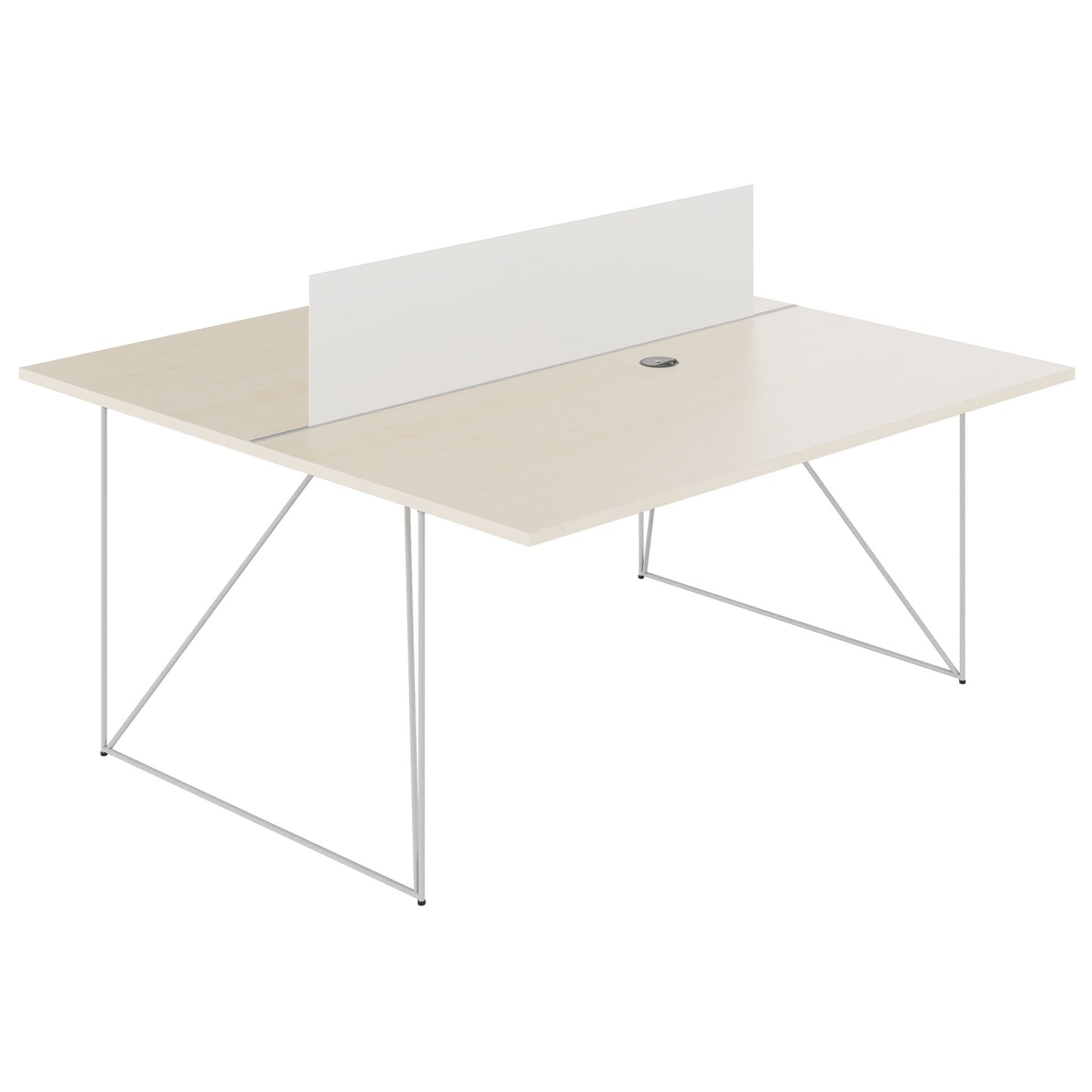 Bureau d'équipe AIR DUO | 1600 x 1600 mm, électrifié, érable