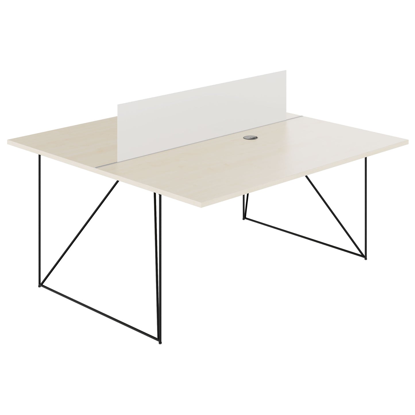 AIR DUO Desk del team | 1600 x 1600 mm, elettrificato, acero