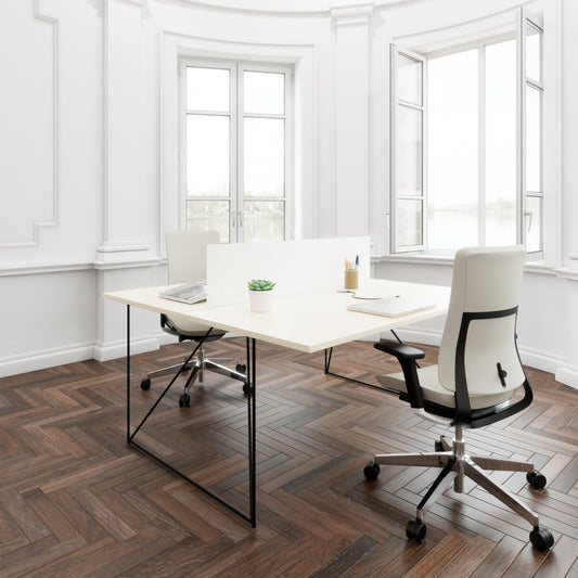AIR DUO team desk | 1600 x 1600 mm, electrified, maple