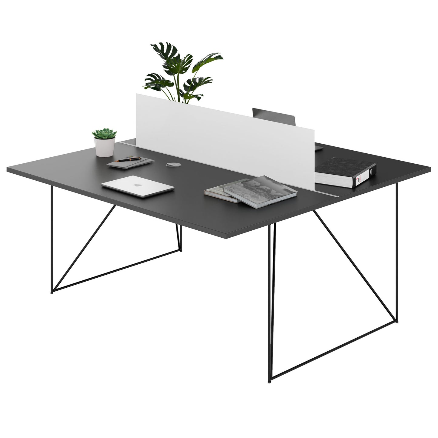 AIR DUO team desk | 1600 x 1600 mm, electrified, anthracite